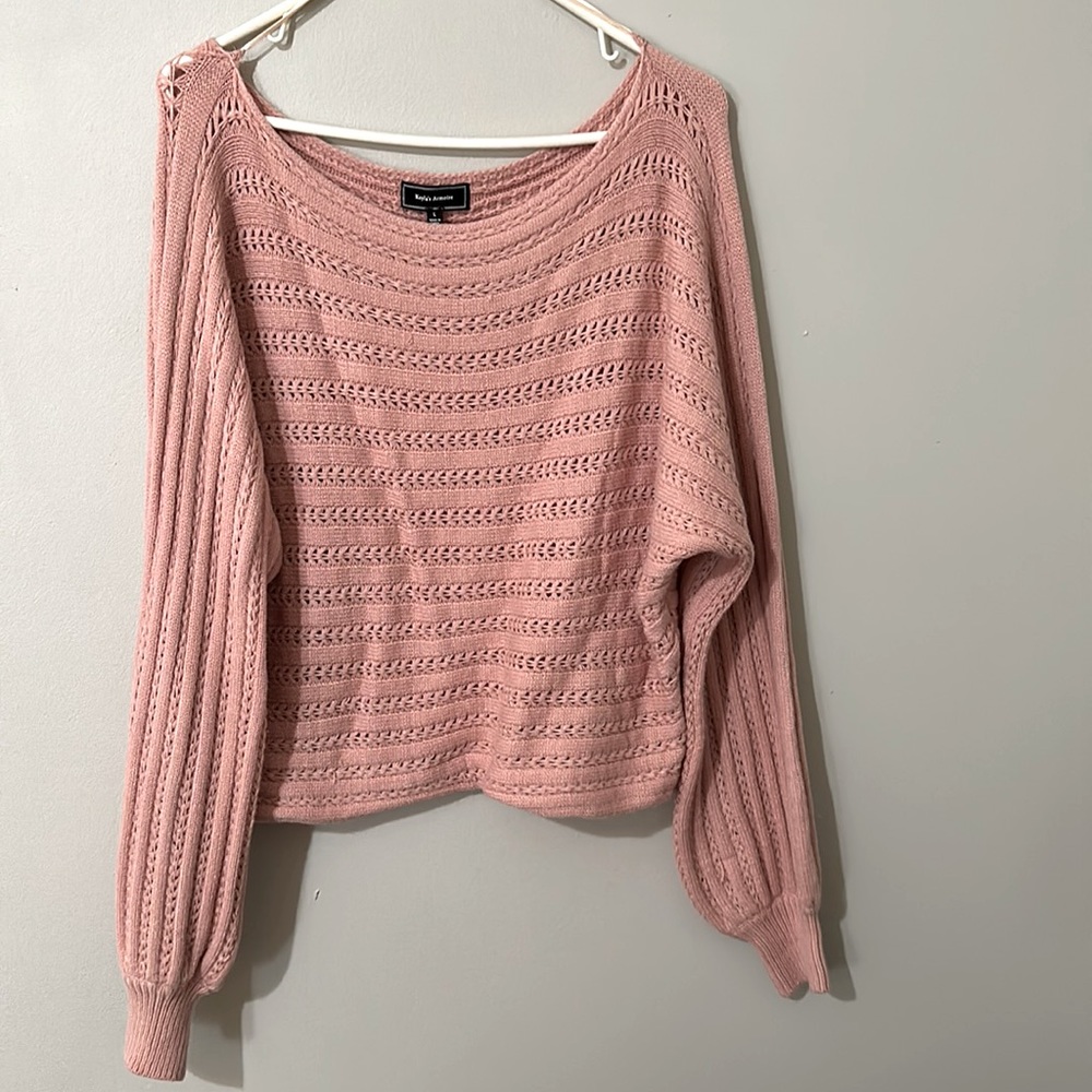Blush crop sweater